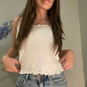 white  cute tank top